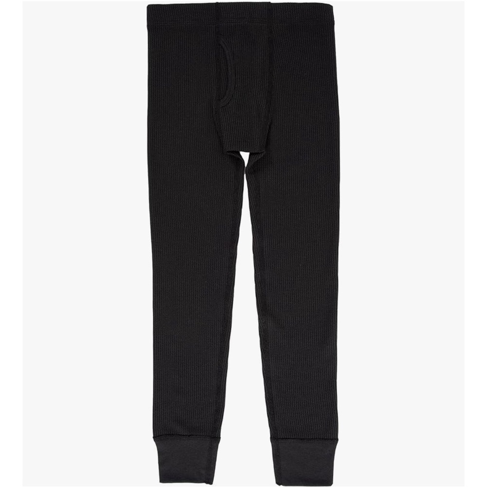 🆕 Fruit Of The Loom Boys Black Waffle Thermal Pants